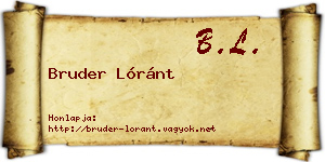 Bruder Lóránt névjegykártya